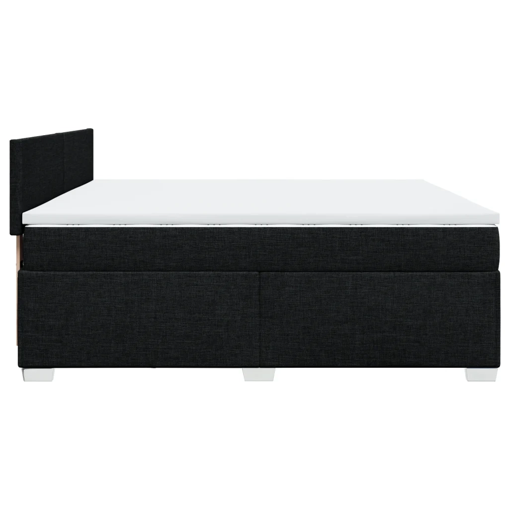 Giroletto a Molle con Materasso Nero 200x200 cm in Tessuto 3285990