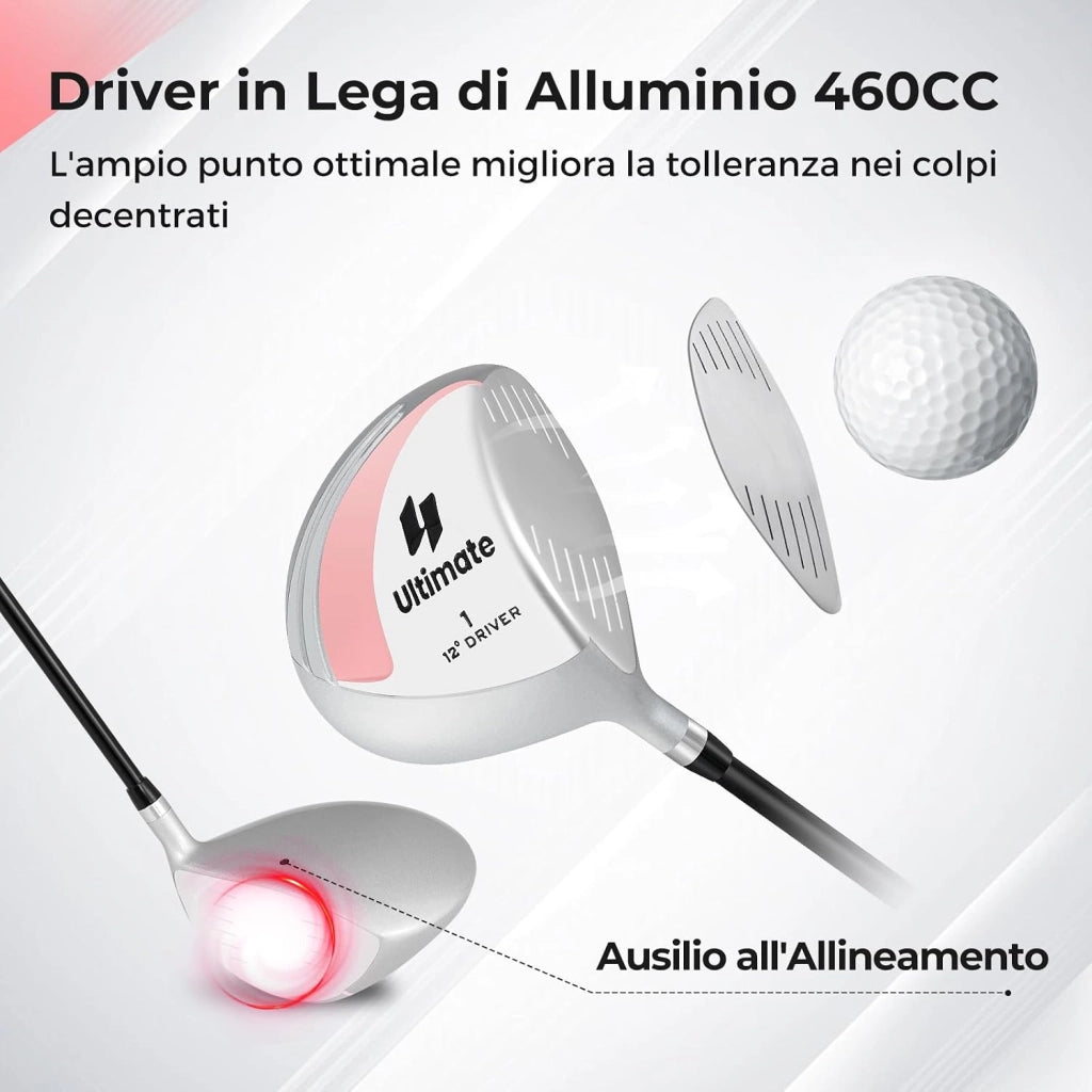 Mazza da Golf Singola, Putter da Golf per Uomo/Donna 460CC, Asta in Carbonio e Impugnatura Antiscivolo in TPR, Ideale per Principianti e Professionisti, Allenamento all'Aperto (12)