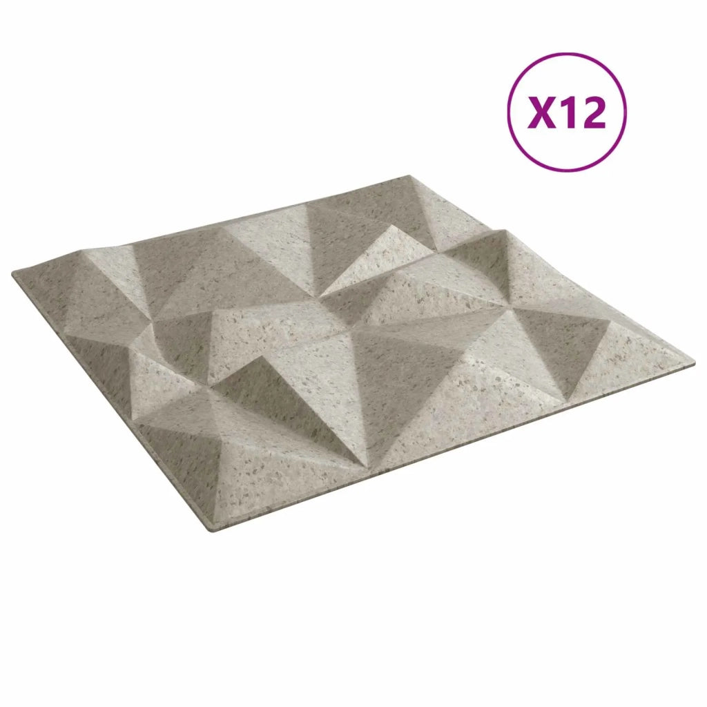 Pannelli da parete 12 pz Beton Diamante 50 x 50 cm Schiuma XPS CFW8636928