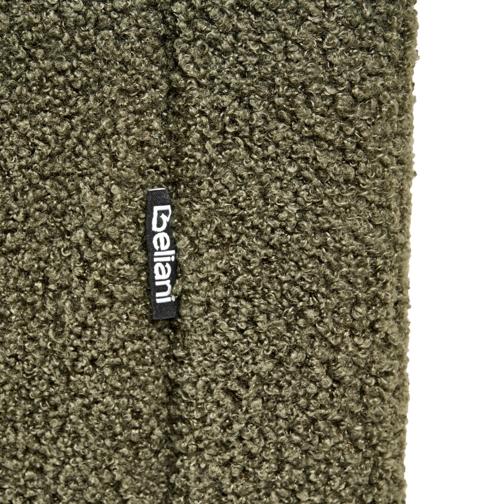 Letto singolo con contenitore in tessuto bouclè verde scuro 90 x 200 cm portaoggetti stile moderno