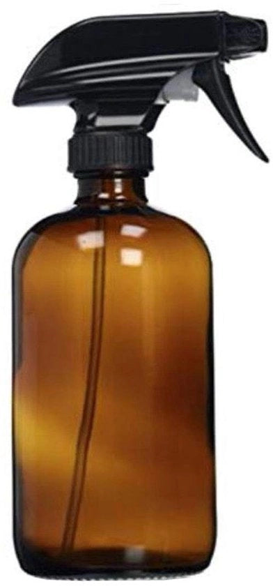 Spray per Olio Essenziale in Vetro Riciclabile 250ml/500ml - Astuccio Nero con Triggers - Protezione UV - Per Pulizie e Olii Essenziali - Flacone