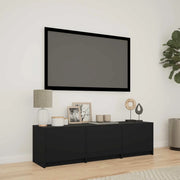 Mobile TV con LED-Credenza per TV Nero 140 x 34 x 40 cm Legno ingegnerizzato