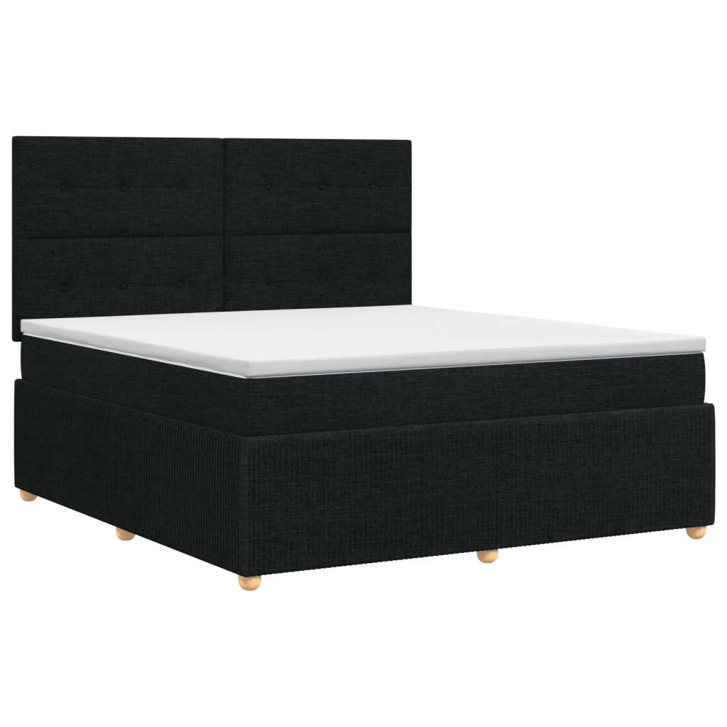 Letto box spring con materasso Nero 140 x 200 cm Tessuto 3454412