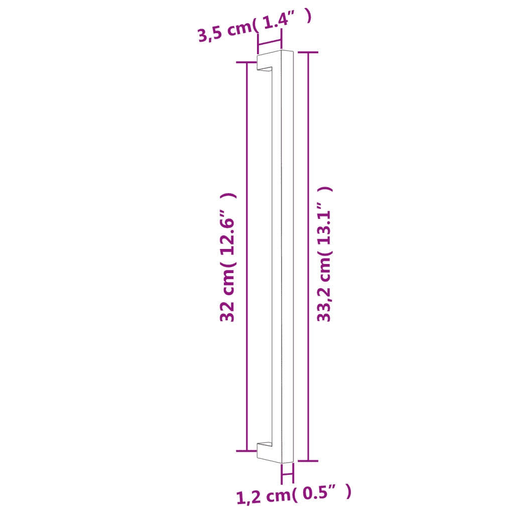 Maniglie per Mobili 10 pz Argento 320 mm in Acciaio Inox 3203669