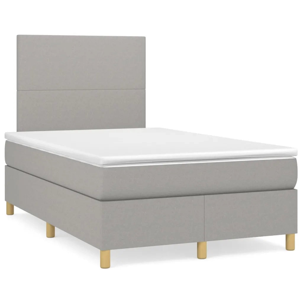 Giroletto a Molle con Materasso Grigio Chiaro 120x200cm Tessutocod mxl 123679