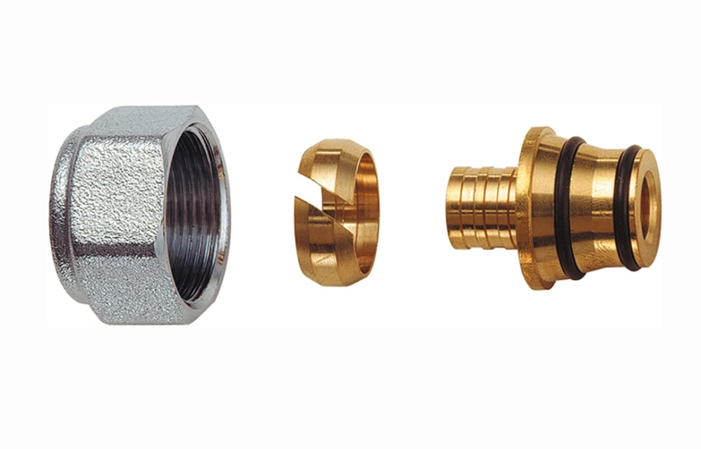 KIT PER TUBO MULTISTRATO 24x19 CALOTTA CROMATO- Diam. 12 x 2- FAR- pezzi 1