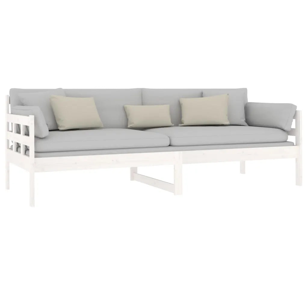 Letto singolo | Letto per adulti | Dormeuse Bianca in Legno Massello di Pino 80x200 cm