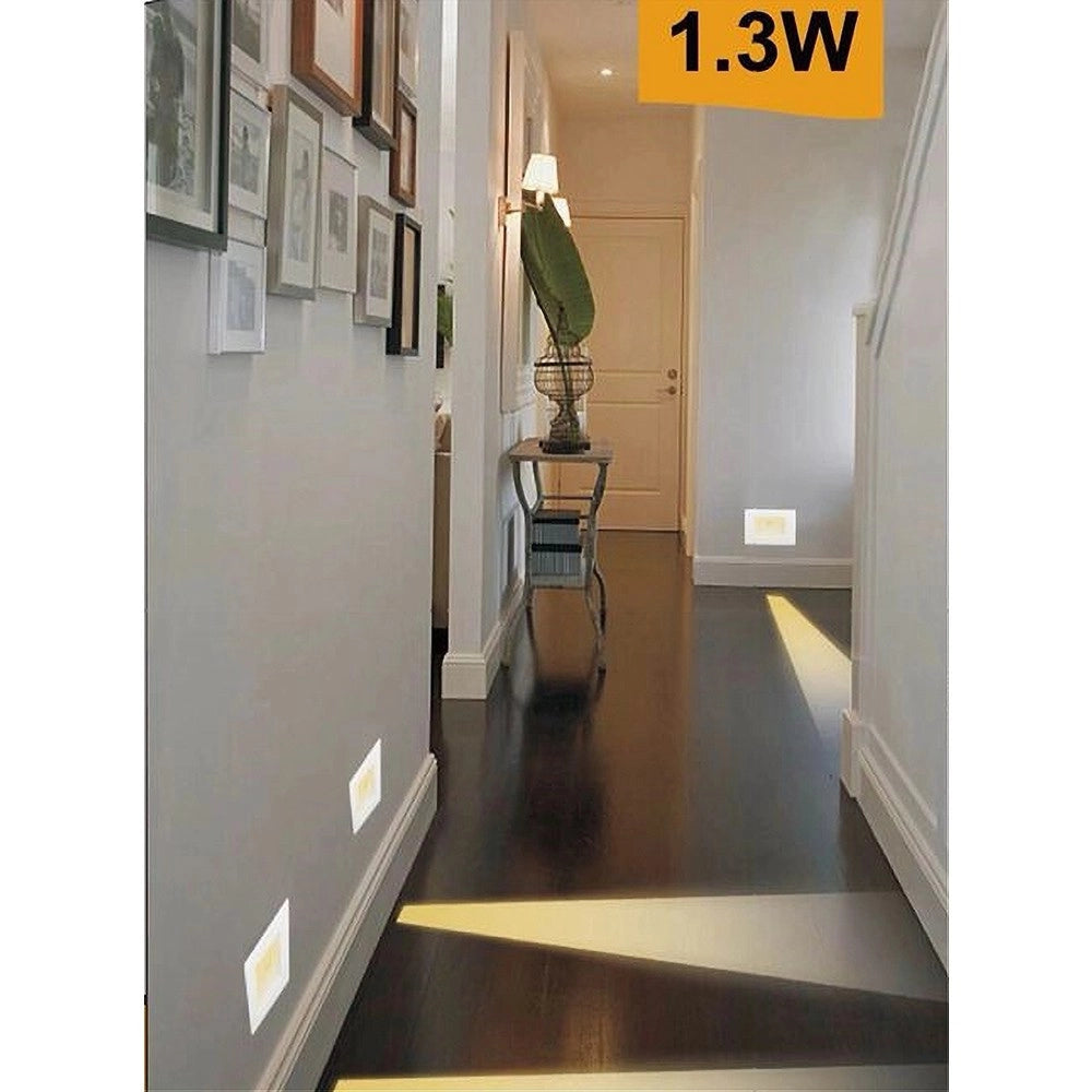 Trade Shop - Segnapasso Placca Bianca Muro Sensore Movimento Pir 1,3w Cassetta 503 Xggyd-001b -