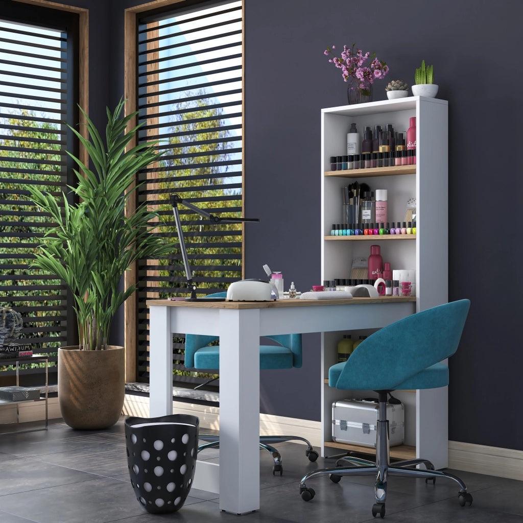 Comodino "Ferna" con ripiani in legno - 120 x 54 x 154 cm - Marrone