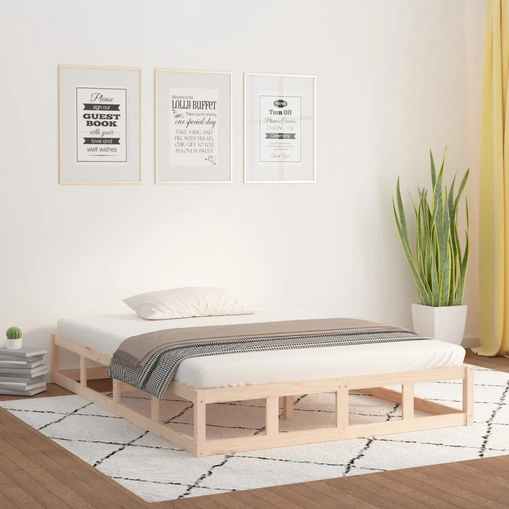 Letto matrimoniale | Letto per adulti | Giroletto 140x200 cm in Legno Massello