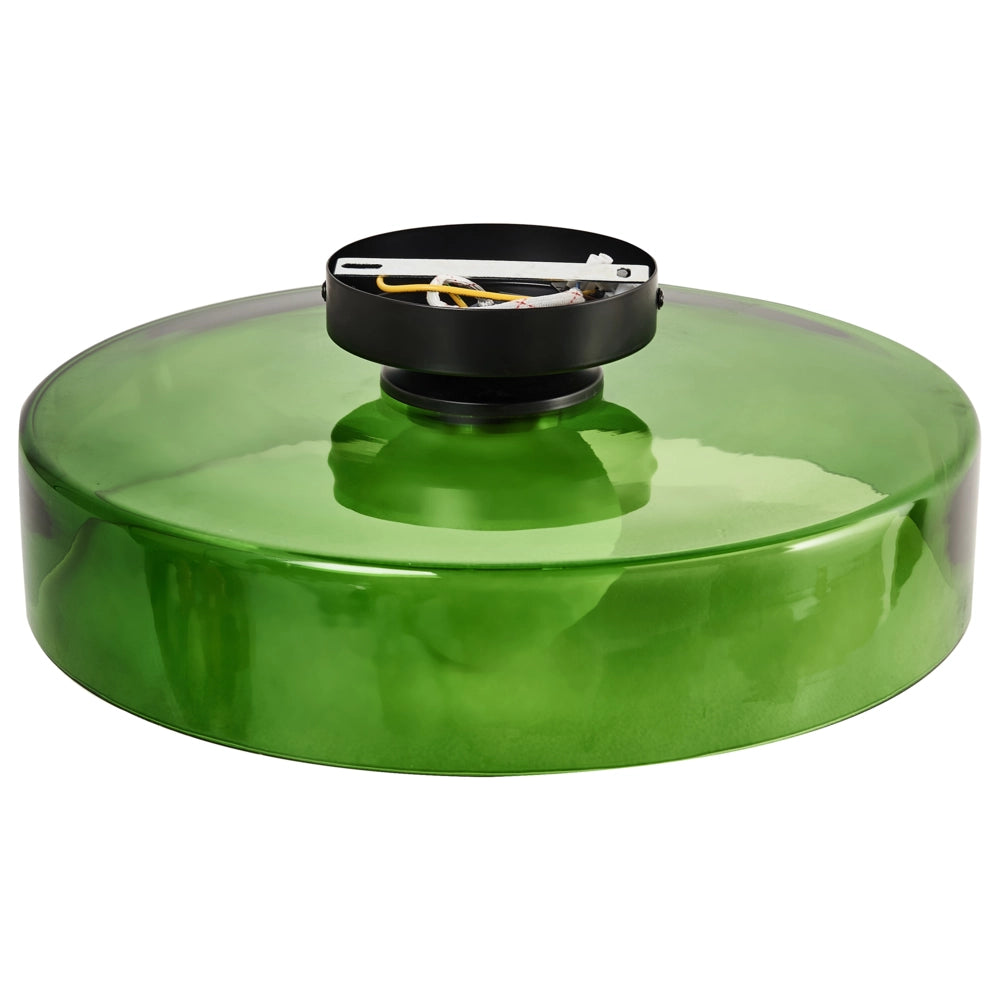 Lampada da soffitto con paralume in vetro verde Apparecchio di illuminazione ad incasso per soffitti bassi