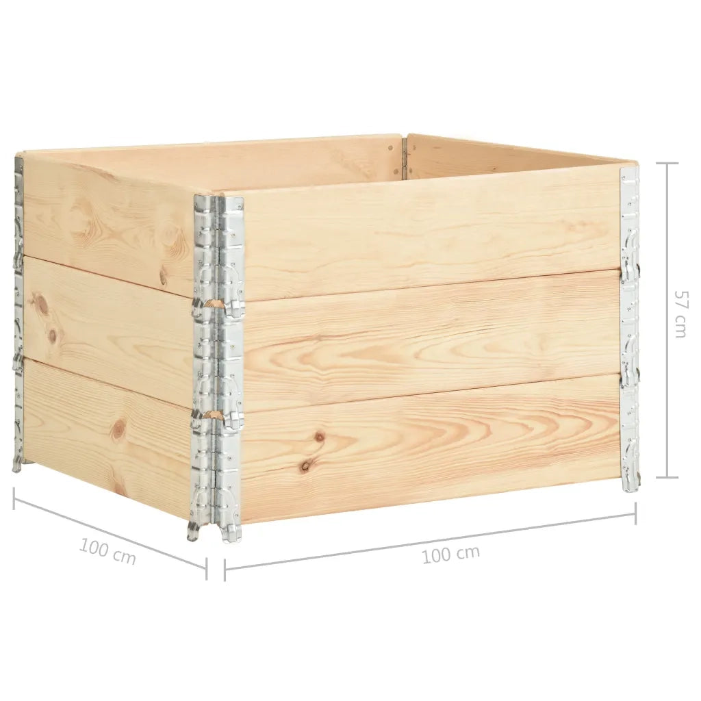 Fioriere | Cassetta per fiori | Vaso Rialzate 3 pz 100x100 cm in Legno Massello di Pino