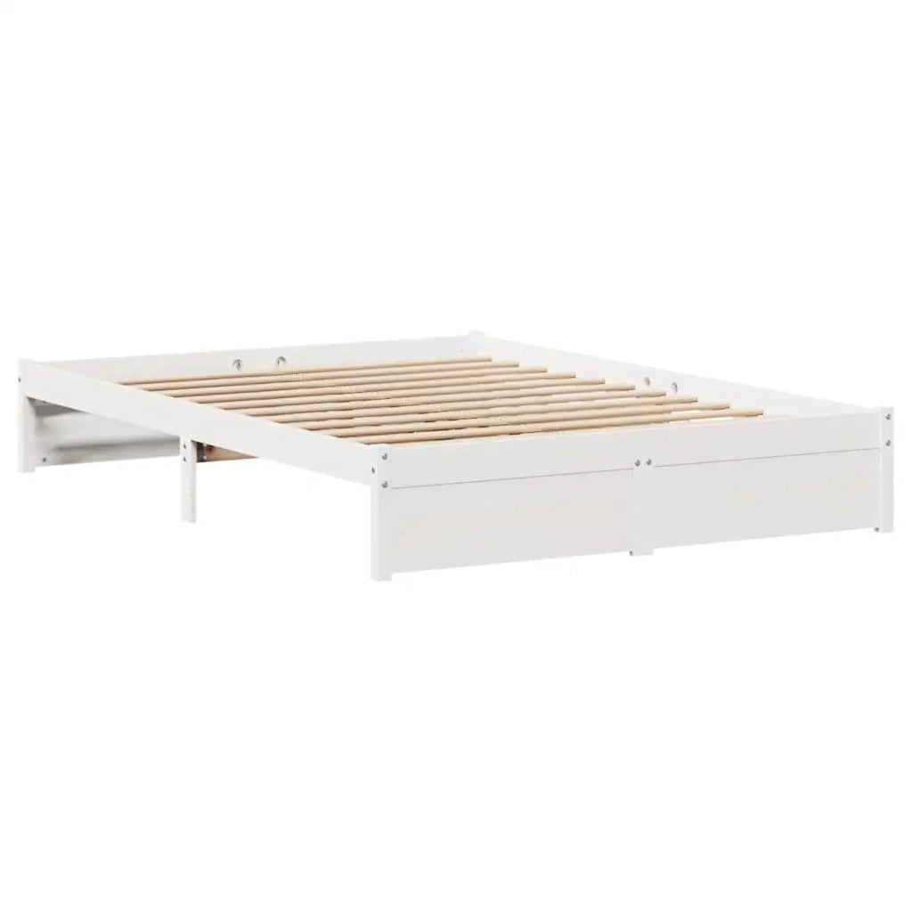 Letto senza Materasso-Struttura Letto Bianco 150x200 cm Legno Massello di Pino 806081