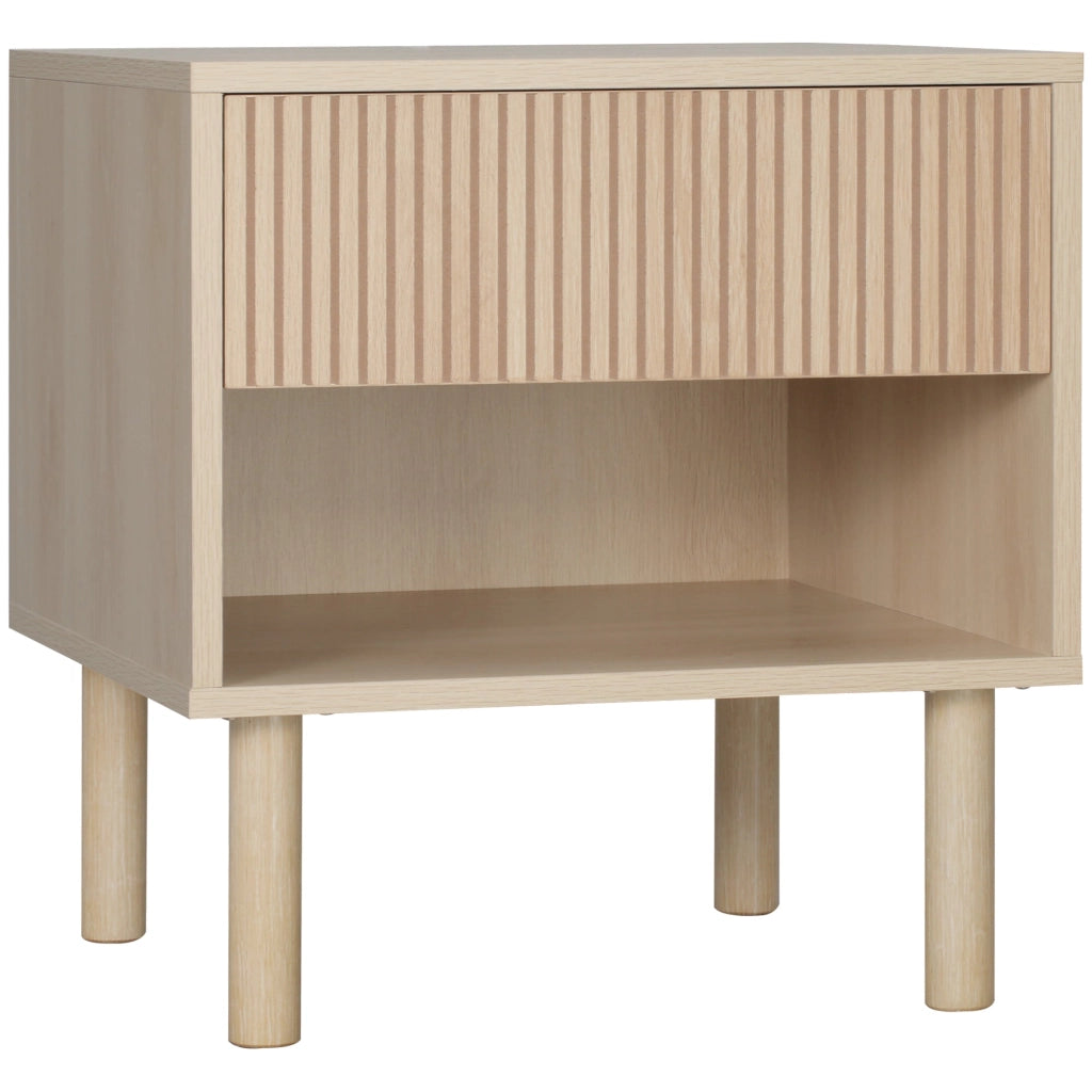 Comodino con Cassetto e Ripiano Aperto 47x47x50 cm in Truciolato Color Legno