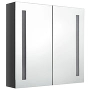 Mobiletto da bagno con specchio luminoso a LED 62 x 14 x 60 cm grigio 02_0006603