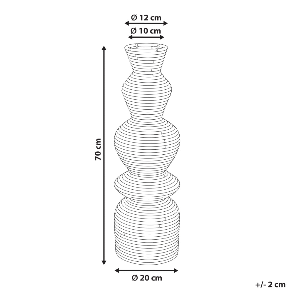 Vaso in rattan naturale da 70 cm, decorazione per interni ed esterni, in stile boho rustico intrecciato