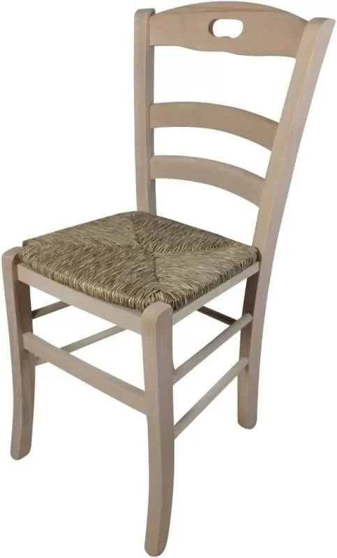 Set 2 sedie cucina classico legno grezzo seduta paglia 40x44x88 - Mobili 2G