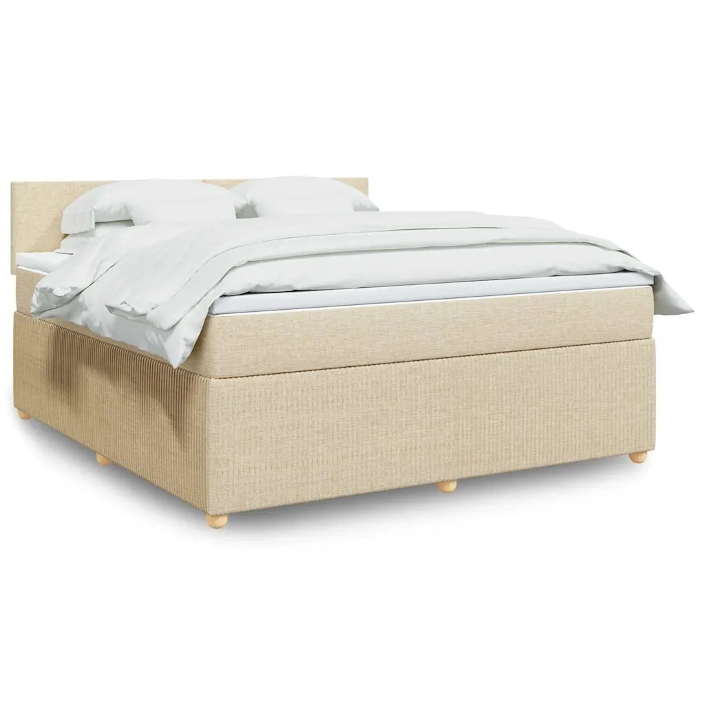 Giroletto a Molle con Materasso Crema 180x200 cm in Tessuto 3287533