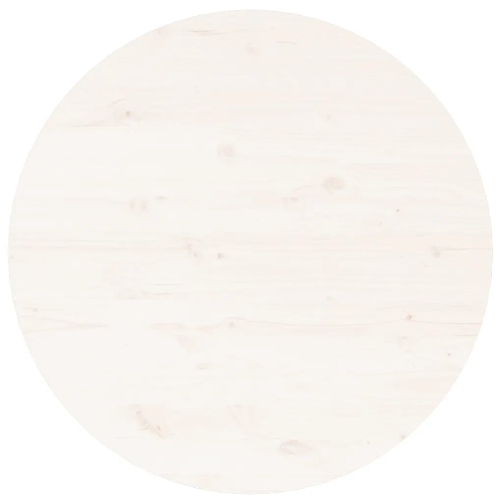 Tavolino da Salotto Bianco Ø 55x45 cm in Legno Massello di Pino 822328