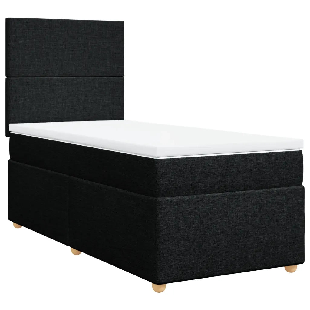 Giroletto a Molle con Materasso Nero 90x200 cm in Tessuto 3293458