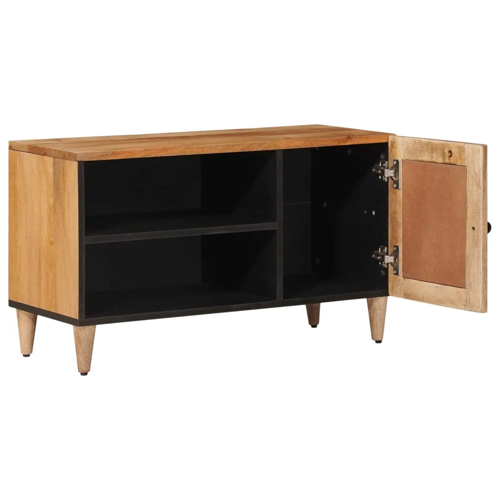 Mobile TV Naturale 80 x 33 x 46 cm Legno di mango massello