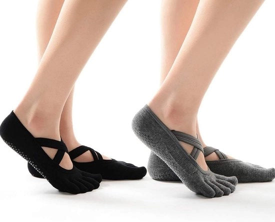 Sokkini antiscivolo per donne con cinque dita - adatti a pilates, balletto, danza, calzature per pavimento