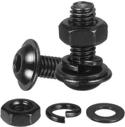 Set di viti di sicurezza con flangia M6 x 16 mm, acciaio inossidabile 304, nero, viti a 6 guglie 18-8, viti, anelli di chiusura e chiavi di chiusura per fai da te, mobili