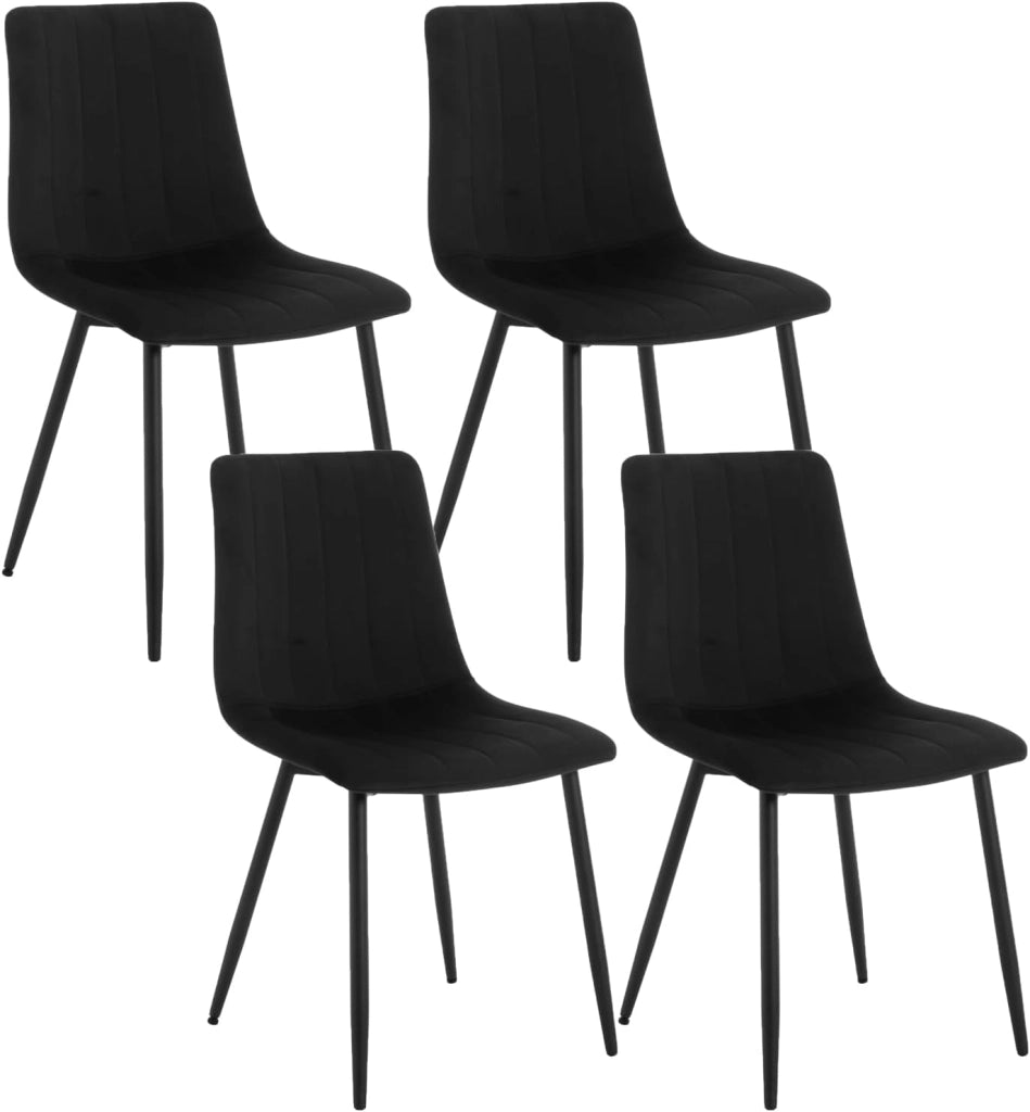 6 Sedie Sala da Pranzo, Sedie da Cucina con Shienale, senza Braccioli, Sedie in Velluto con Gambe in Metallo, Sedia per Camera da Letto, Soggiorno, Studio, Sedia da Trucco, Grigio Scuro
