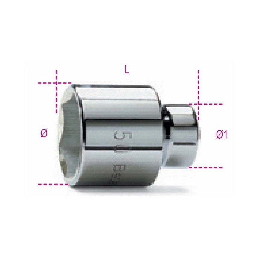 BETA Chiave Bussola Bocca Esagonale Acciaio Cromato - Uni-ISO 2725 din 3124 - 928-a mm 41