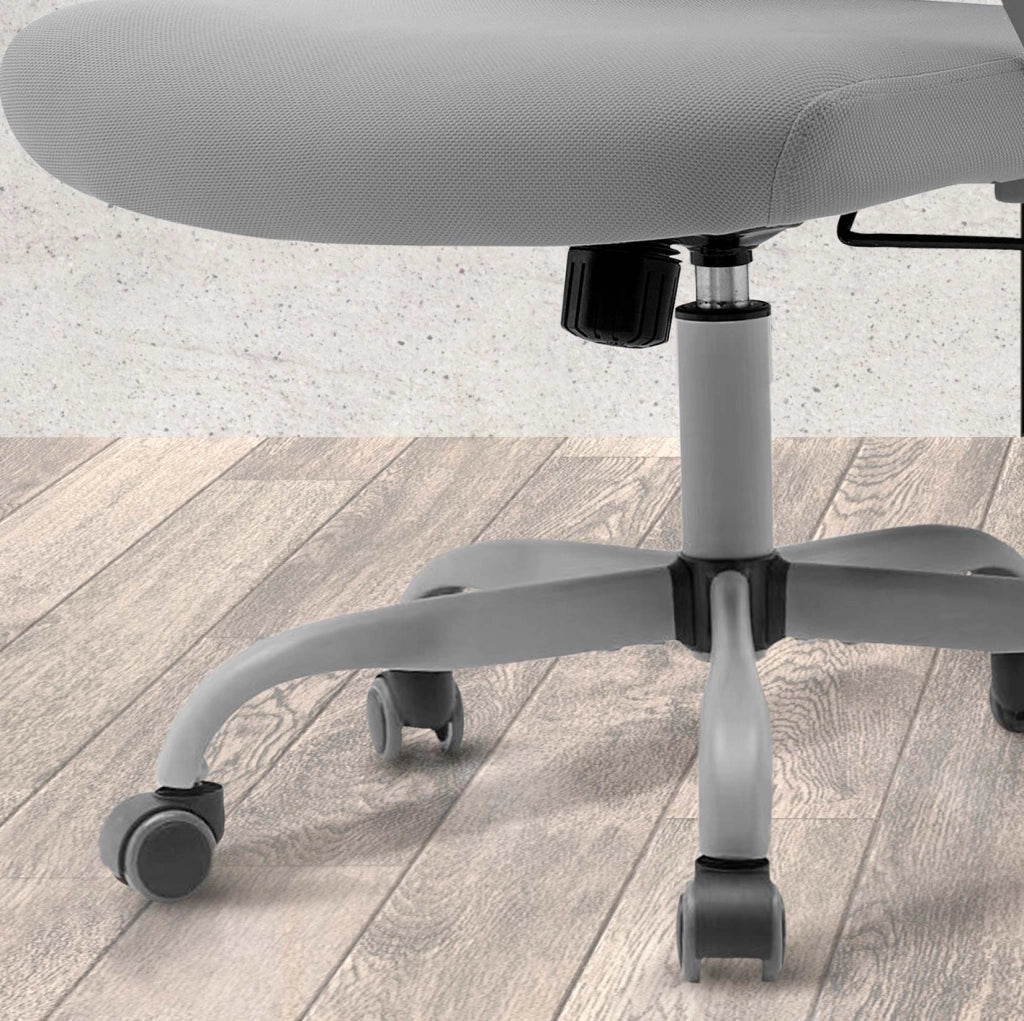Sedia studio Hispanohogar regolabile in altezza tessuto e rete grigio 109x59x56