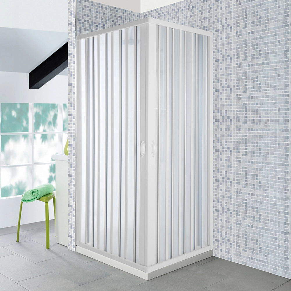 Box Doccia a Soffietto 80x100 in PVC Riducibile a 70x90 con Apertura Laterale