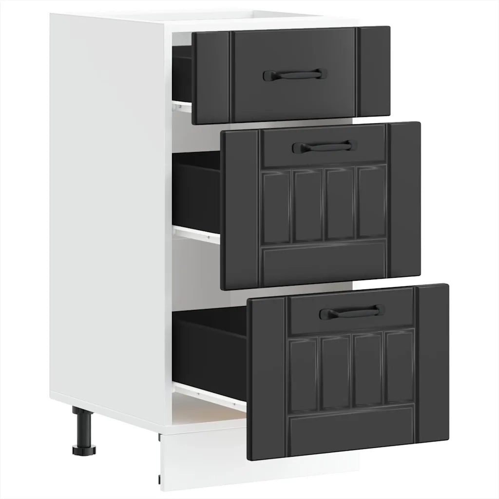 vidaXL Base da Cucina Lucca Nero in Legno Multistrato