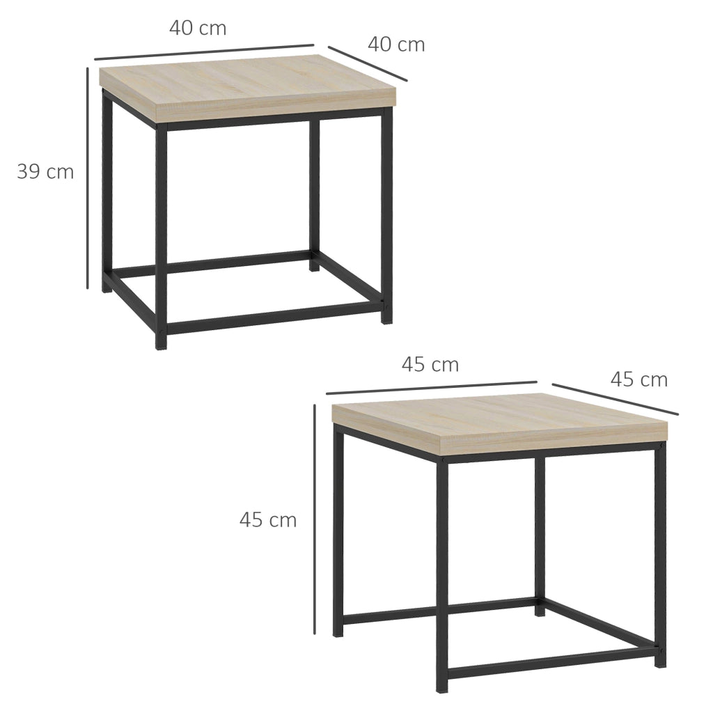 Tavolino da caff¨¨ nido moderno ¨C zephmum ¨C rovere, acciaio