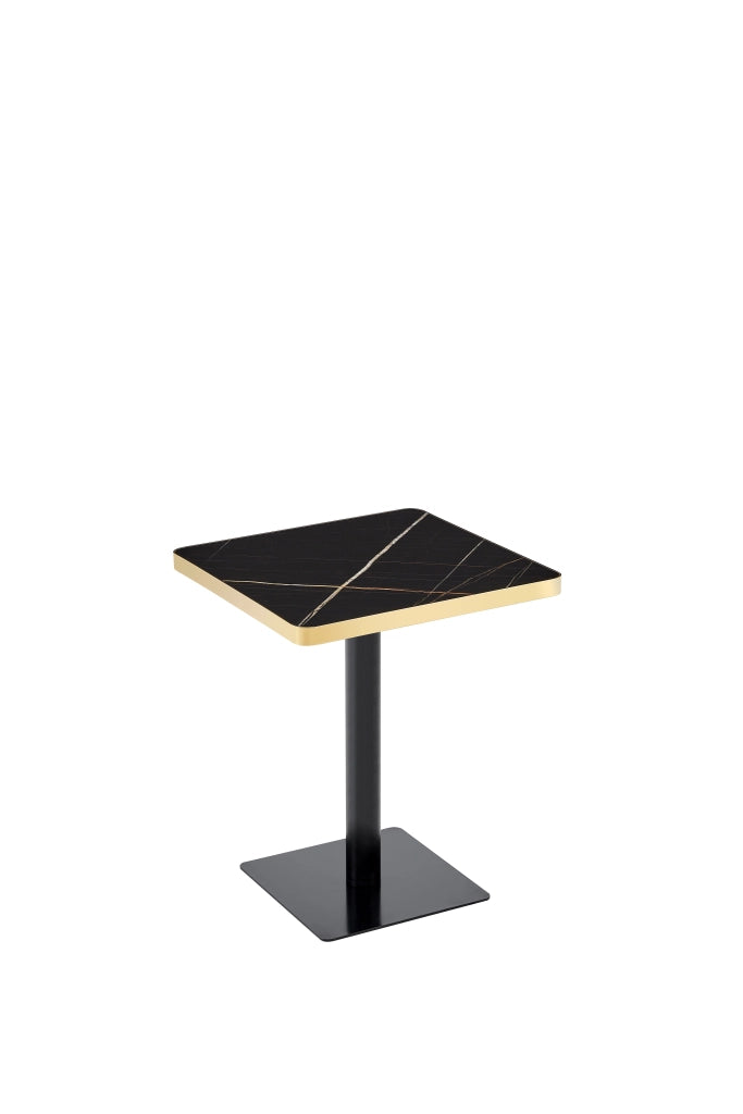 Tavolo quadrato da pranzo 60x60 cm in effetto marmo con struttura in metallo