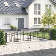 Cancello con Punta a Lancia KAMPEN 404 x 75 cm Acciaio Grigio