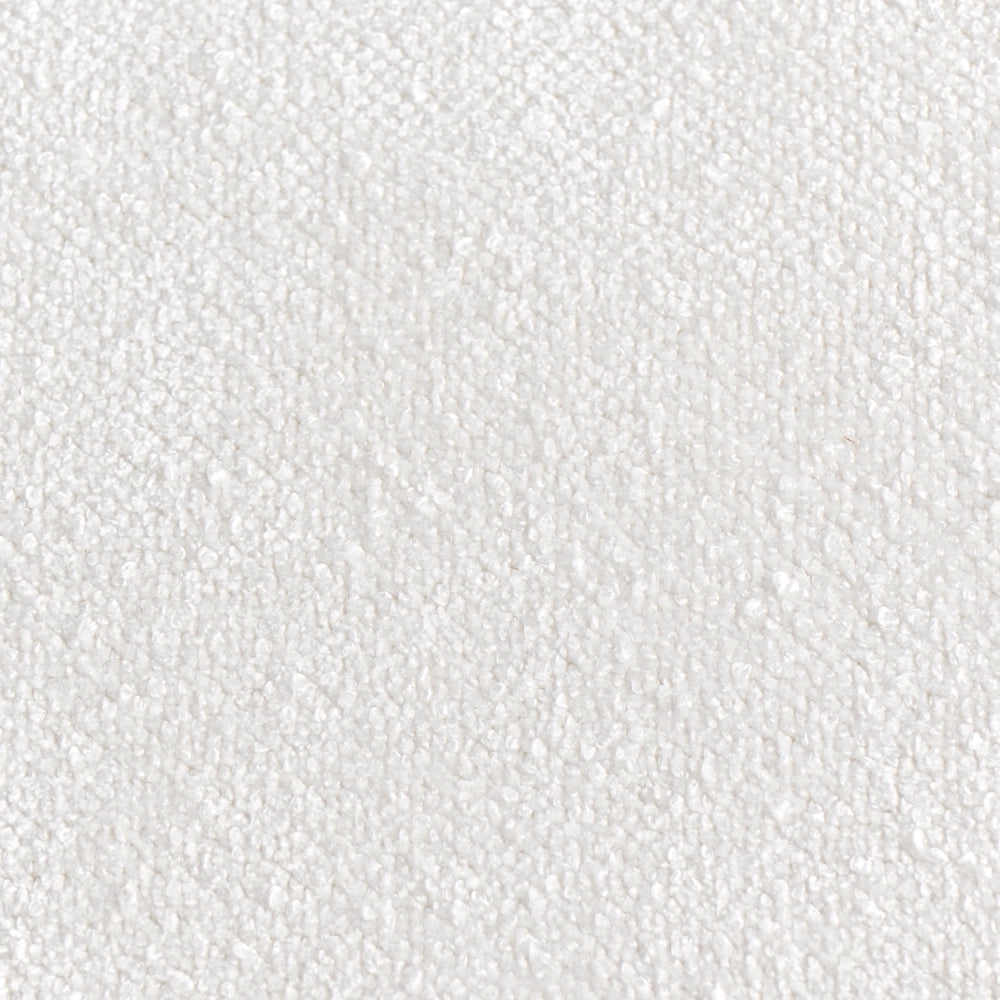 Pouf Bianco sporco in ciniglia Seduta imbottita Gambe tonde in legno