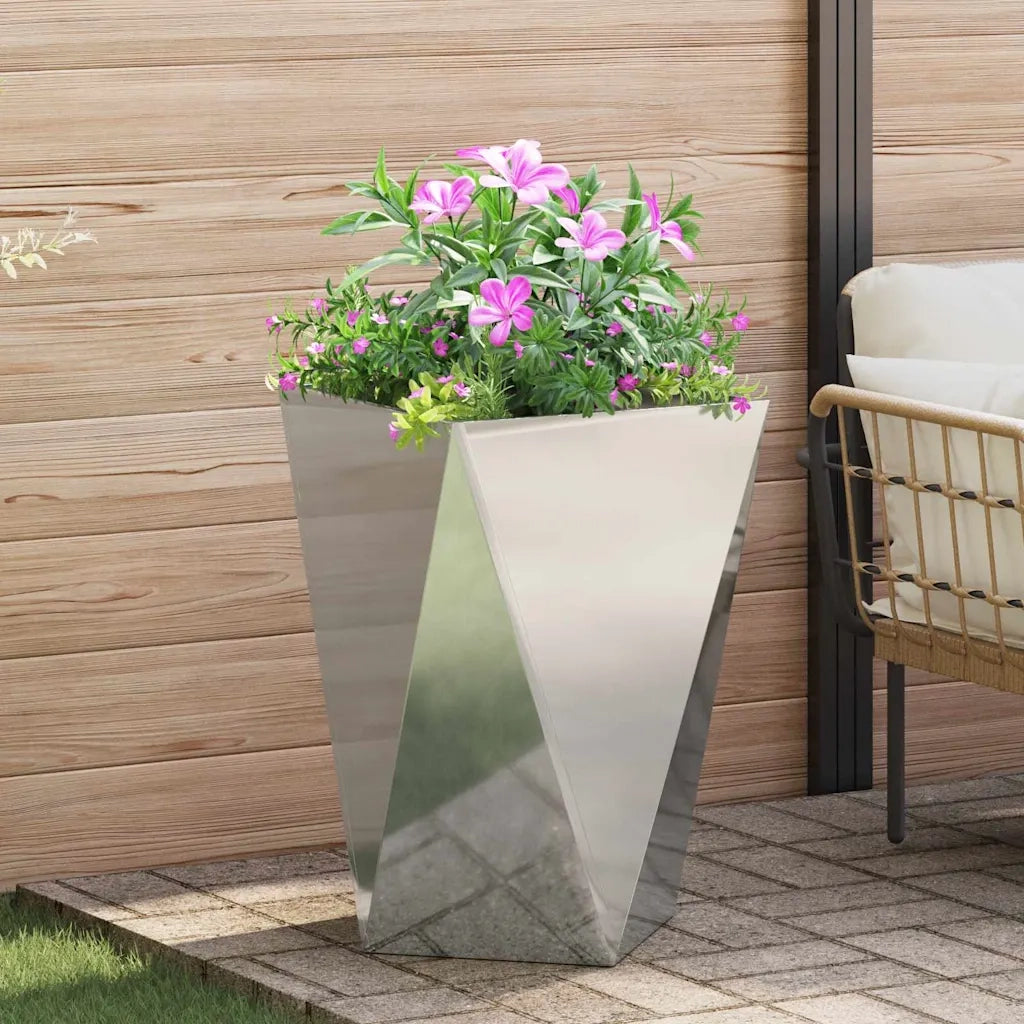Fioriera-Vaso-Contenitore per Piante Argento 50 x 50 x 75 cm Acciaio zincato