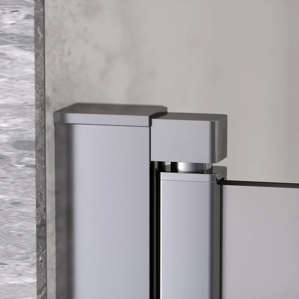 Porta doccia 106-111cm apertura a battente con profili cromati e vetro da 6mm opaco h195 | Elba