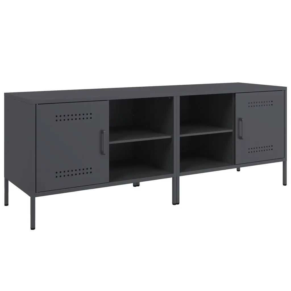 Mobili TV 2pz-Set di 2 Credenza per TV Antracite 68x39x50,5 cm in Acciaio 509918