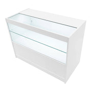 Bancone LED Bianco C1200 con 2 Ripiani a Vista e 1 Chiuso, Vetrina