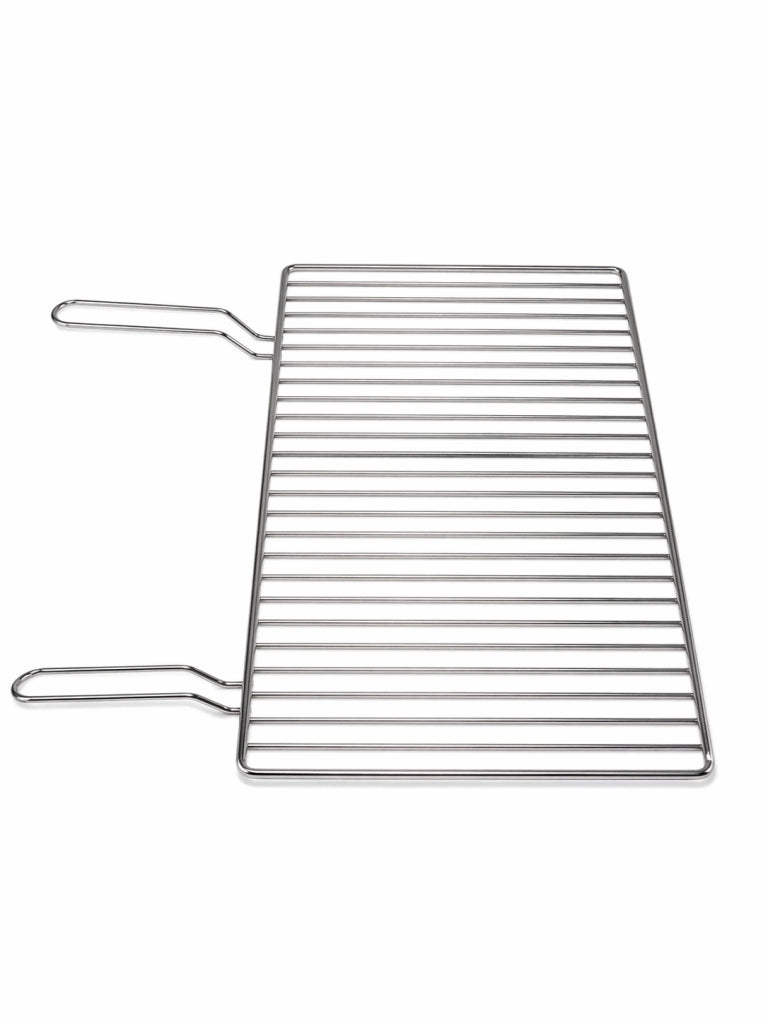 Griglia per Barbecue in Acciaio Cromato, Regolabile su più Altezze, Scorrevole per camino per Carne e Pesce 39,5x34,5 cm