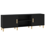 Mobile TV multimediale scaffale TV credenza mobile TV sala da pranzo soggiorno camera da letto 150 x 30 x 50 cm legno ingegnerizzato nero 02_0026003