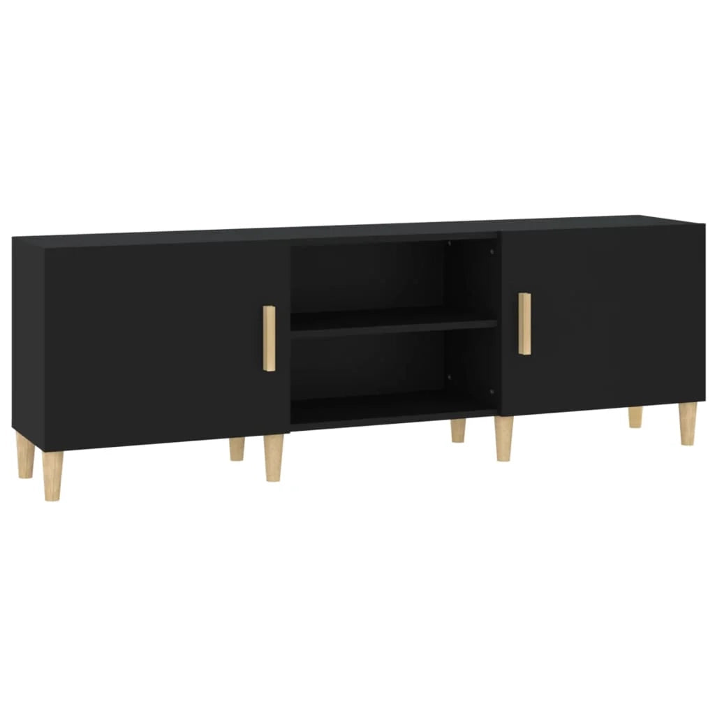 Mobile TV multimediale scaffale TV credenza mobile TV sala da pranzo soggiorno camera da letto 150 x 30 x 50 cm legno ingegnerizzato nero 02_0026003