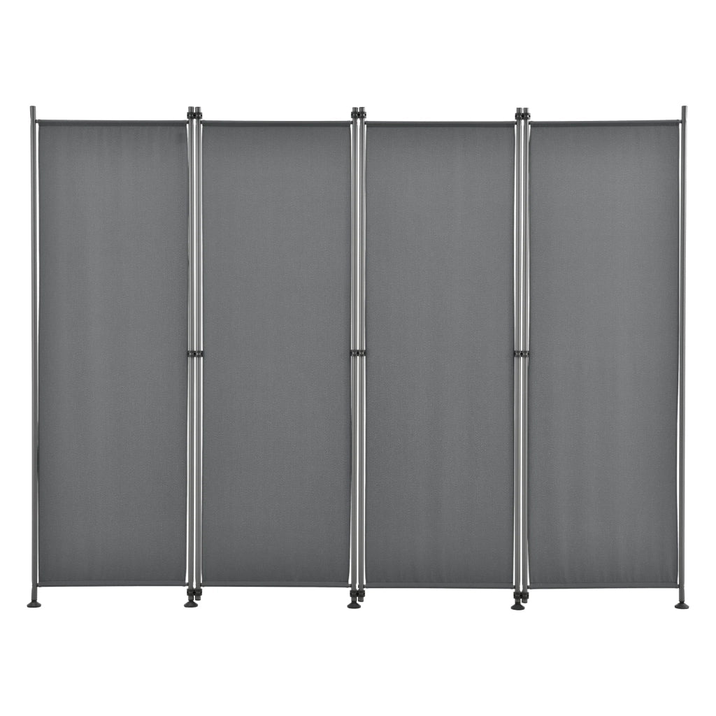 Schermo divisorio in poliestere a 4 pannelli 215 x 170 cm grigio ardesia 03_0006552
