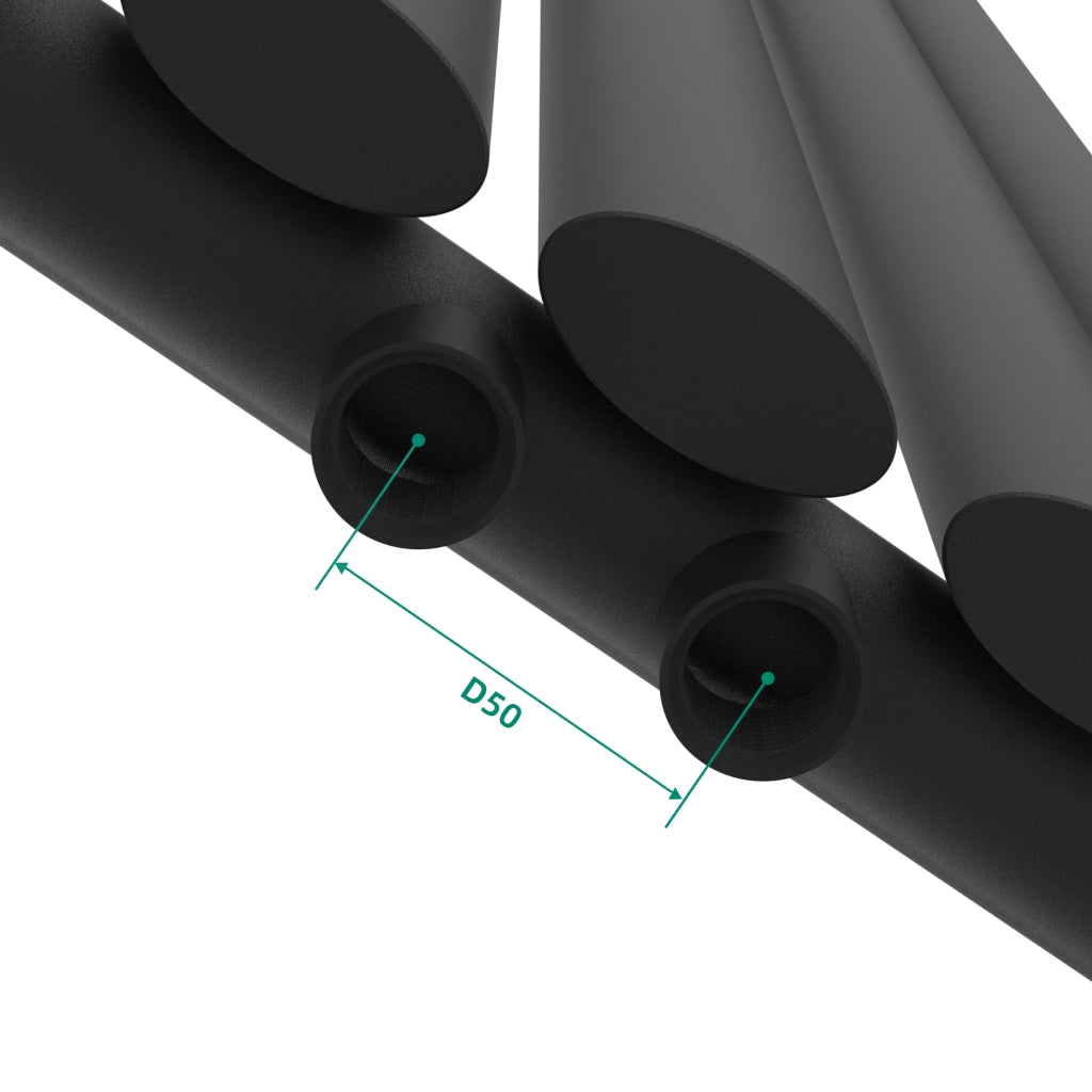 Termosifone Nore ad Acqua Calda Pannello Singolo con Elementi Tubolari 180 x 36 cm Nero [neu.haus]