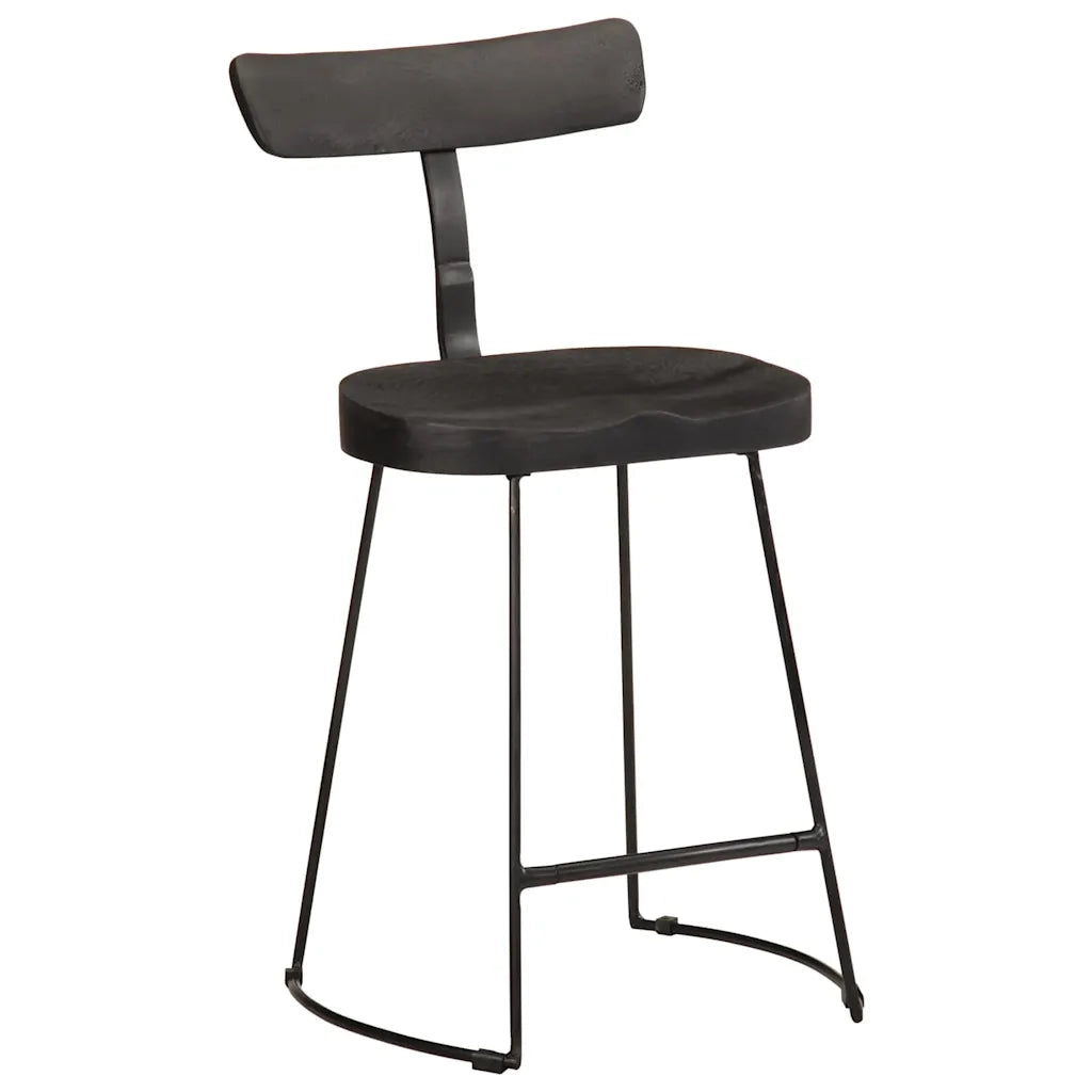 vidaXL Sgabelli da Bar 2 pz Neri 49x43x79 cm Legno Massello di Mango