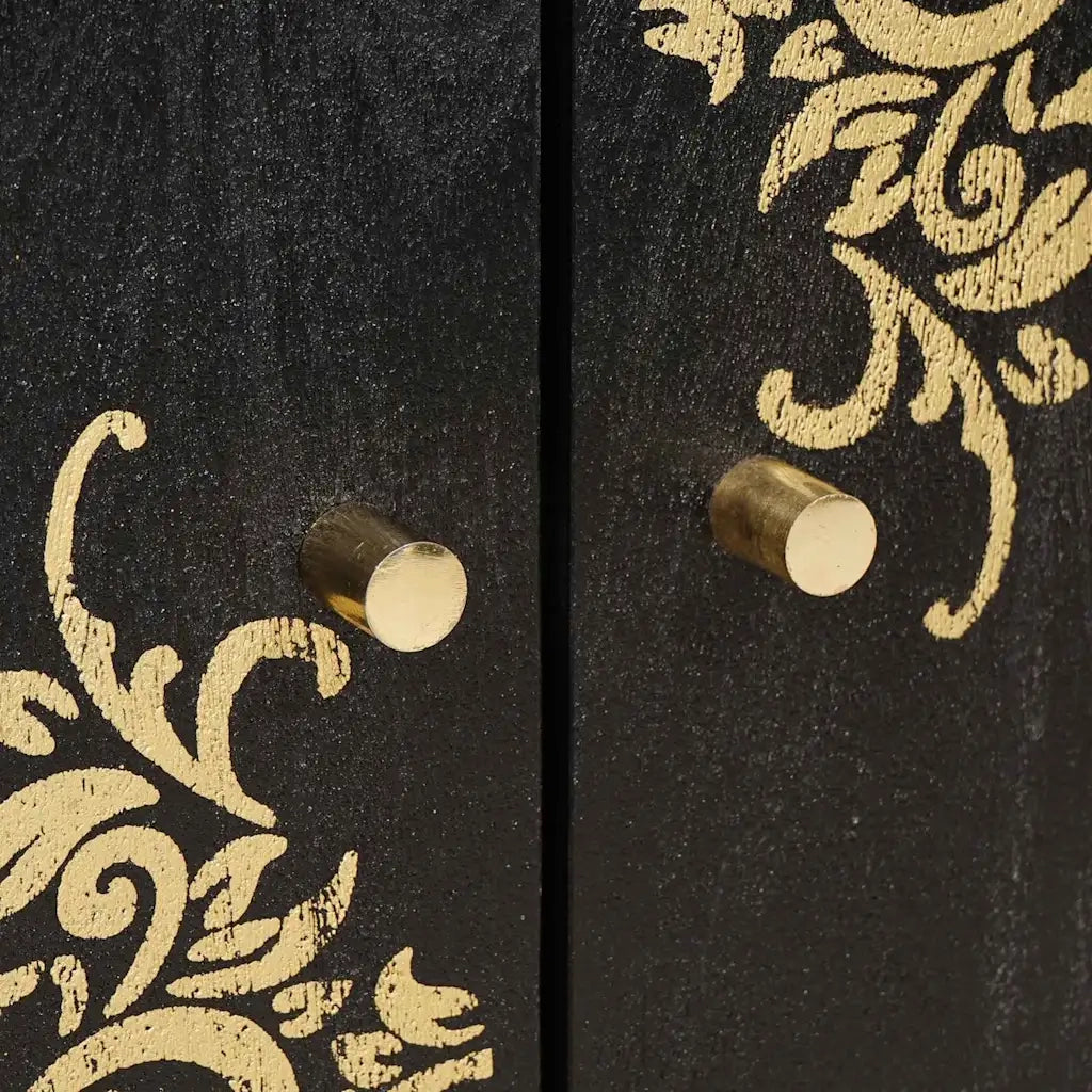 Credenza Nero 60 x 33 x 75 cm Legno di mango massello 4018810