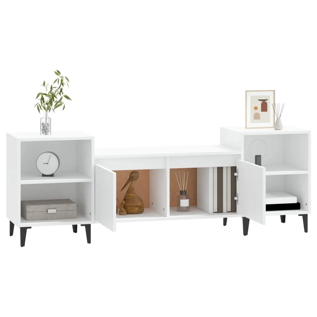 Mobile Porta TV Bianco 160x35x55 cm in Legno Multistrato cod mxl 23498
