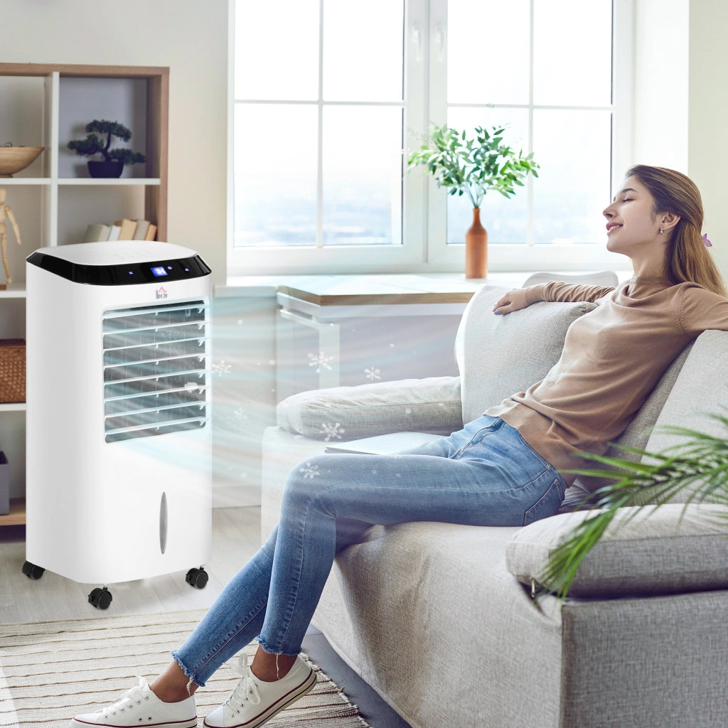 Climatizzatore Raffrescantore d'Aria Portatile 60W Ventilatore Ionizzatore 4 in 1 con Telecomando Silenzioso Oscillante