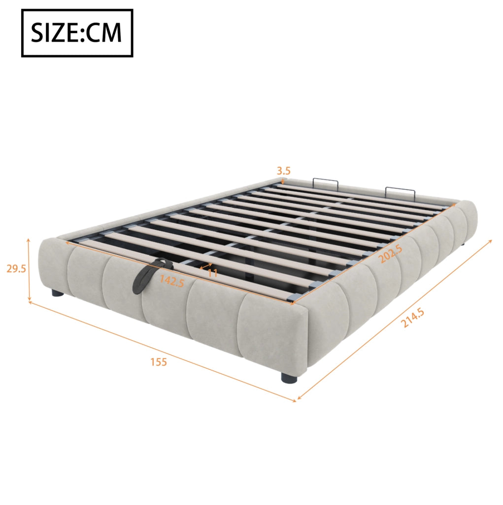 Letto 140x200 cm con contenitore e LED; senza testiera